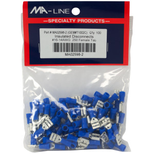 MA-Line MA02598-2 Quick Disconnect Flared Vinyl Insulated Female 16-14, 250 TAB. Bag of 100ea