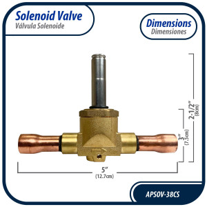Appli Parts APSOV-38CS Cuerpo Valvula Solenoide Cuerpo 3/8 pulg ODF Soldable, normalmente cerrada NC, Bobina no incluida para refrigerante tipo CFC, HCFC y HFC Appli Parts APSOV-38CS Cuerpo Valvula Solenoide Cuerpo 3/8 pulg ODF Soldable, normalmente cerrada NC, Bobina no incluida para refrigerante tipo CFC, HCFC y HFC