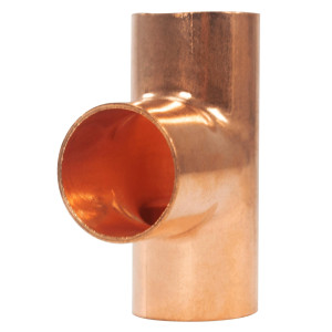 Appli Parts AP-T034 3/4 in Wrot Copper Tee CxCxC connections for refrigeration, air conditioning and plumbing applications ACR and Type L copper pipe Appli Parts AP-T034 3/4 in Wrot Copper Tee CxCxC connections for refrigeration, air conditioning and plumbing applications ACR and Type L copper pipe