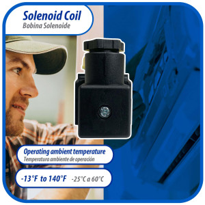 Appli Parts APSOV-024C DC 24 V Solenoid Coil, 50/60 Hz, compatible with multiple refrigerants CFC, HCFC and HFC, Valve body not included