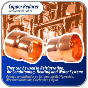 Appli Parts AP-R158138 1-5/8x1-3/8 in Reducing Bushing Copper pipe fittings CxC Sweat connections for refrigeration, air conditioning and plumbing applications ACR and Type L copper pipe