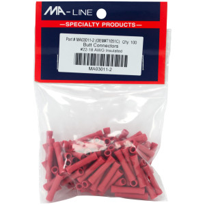 MA-Line MA03011-2 Butt Splice Connector 22-18 Bag of 100ea
