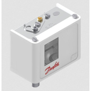 Danfoss 060-123091 Presostato KP5 de Alta para Sistemas de Refrigeracion con Reset Manual Max, Diferencial de Presion Max 87 psi y conexion para 1/4 Flare