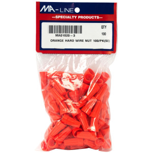 MA-Line MA01020-3 Orange Twist on Wire Connector No. 22 through 14 AWG. Bag of 100ea