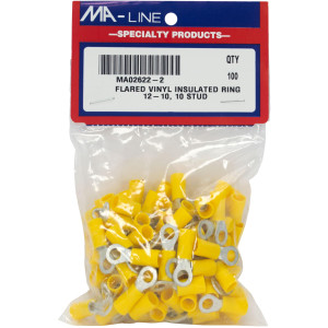MA-Line MA02622-2 Rings Flared Vinyl Insulated 12-10, 10 Stud Bag of 100ea