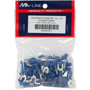 MA-Line MA02978-2 Terminal Acampanado con Aislamiento de Vinilo 16-14, 10 Stud. Bag of 100ea