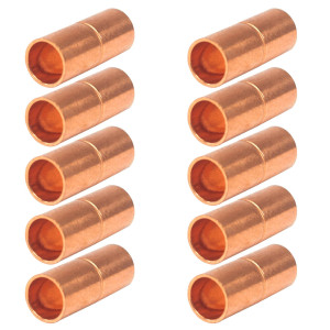 Appli Parts AP-A014B10 1/2 pulg Anillo de Cobre Accesorios de tuberia de cobre CxC Conexiones soldadas para aplicaciones de refrigeracion, aire acondicionado y plomeria Tuberia de cobre ACR y tipo L (10 x Bolsa)