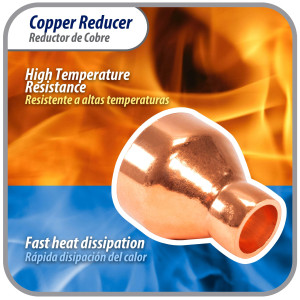 Appli Parts AP-R138058 1-3/8x5/8 in Reducing Bushing Copper pipe fittings CxC Sweat connections for refrigeration, air conditioning and plumbing applications ACR and Type L copper pipe