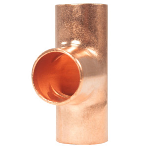Appli Parts AP-T038 3/8 in Wrot Copper Tee CxCxC connections for refrigeration, air conditioning and plumbing applications ACR and Type L copper pipe Appli Parts AP-T038 3/8 in Wrot Copper Tee CxCxC connections for refrigeration, air conditioning and plumbing applications ACR and Type L copper pipe