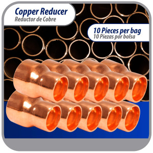 Appli Parts AP-R078058 7/8x5/8 in Reducing Bushing Copper pipe fittings C x C Sweat connections for refrigeration, air conditioning and plumbing applications ACR and Type L copper pipe