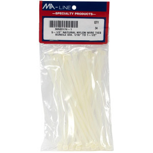 MA-Line MA03174-1 Amarre Plastico para Cable Blanco 5.5 pulg largo. Bolsa de 34