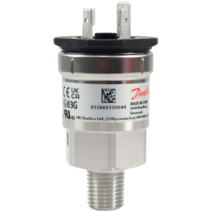 Danfoss 060G1037 Sensor de Presion AKS 32R para uso con Controlador AK CC,  -14.5 a 174 psig, 1/4 NPT
