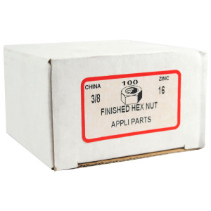 Appli Parts FZ38ZP 3/8 in -16 Hex Nuts, Zinc, 100 per Box