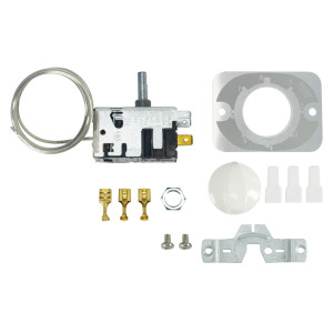 Danfoss 077B7105 Termostato de control Refrigerador 1 puerta 077B1047L Cut-in Frio -9.5C Cut-out Frio -18.0C Cut-in Caliente +8.5C Cut-Out Caliente +3.0C Capilar 1200mm B0