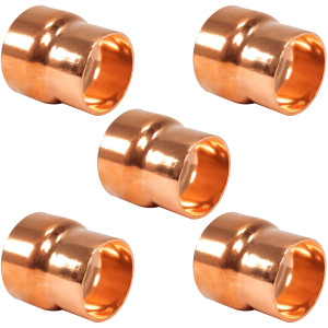 Appli Parts AP-R158138B5 Reductor de Cobre de 1-5/8x1-3/8 pulg Conexiones CxC soldadas para aplicaciones de refrigeracion, aire acondicionado y plomeria Tuberia de cobre ACR y Tipo L (5xBolsa)