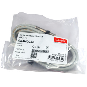 Danfoss 084N0036 AKS 12 Sensor Pt 1000 ohm, 59 in, -40 F to 212 F, 084N0035