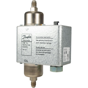 Danfoss 060B201291 Control de Diferencial de Presion de Aceite MP55, 4.3 a 65 psig de ajuste, 175 psig LBP, 45 Sec reconexion, 1/4 pulg macho