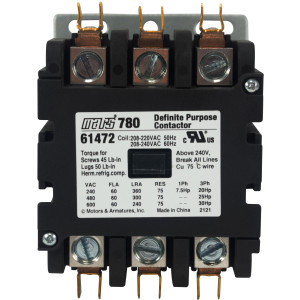 Mars 61472 Contactor 60A 3 Polos 208-240v Box Lug Term