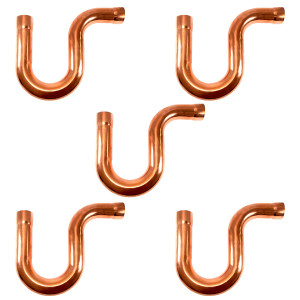 Appli Parts AP-PT138 1-3/8 in P-Trap Sifon CxC Sweat Copper pipe fitting connections for refrigeration, air conditioning and plumbing applications ACR and Type L copper pipe (5 x Bag)