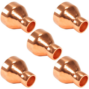 Appli Parts AP-R138058B5 Reductor de Cobre de 1-3/8x5/8 pulg Conexiones CxC soldadas para aplicaciones de refrigeracion, aire acondicionado y plomeria Tuberia de cobre ACR y Tipo L (5xBolsa)