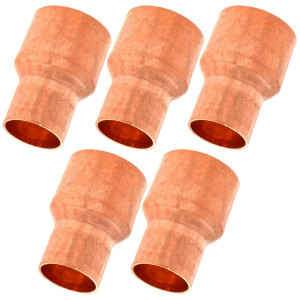 Appli Parts AP-R118078B5 Reductor de Cobre de 1-1/8x7/8 pulg Conexiones CxC soldadas para aplicaciones de refrigeracion, aire acondicionado y plomeria Tuberia de cobre ACR y Tipo L (5xBolsa)