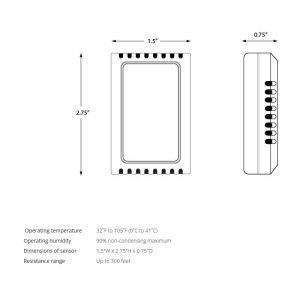 Honeywell R251S Indoor Remote Temperature Sensor, Wired Accessory, compatible with models T755S, T855iSH, T855SH
