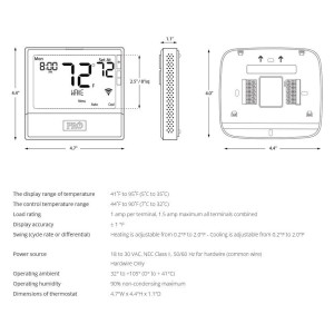 Termostato Wifi Honeywell T855iSH PRO, hasta 2 calor, 3 frio convencional, hasta 5 calor, 3 frio bomba de calor, solo cableado, 7 dias, 5/1/1 o no programable