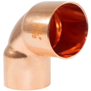 NDL N-2084 90 Degree Elbow Short turn 1-3/8in Copper pipe fittings C x C Sweat connections for refrigeration, air conditioning and plumbing applications ACR 