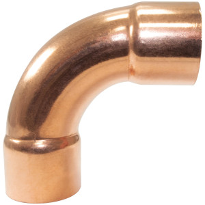 NDL N-2055 90 Degree Elbow Long turn 1-3/8 in Copper pipe fittings CxC Sweat connections for refrigeration, air conditioning and plumbing applications ACR 