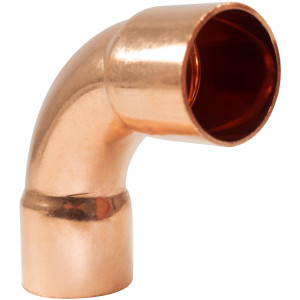 NDL Codo de 90 grados giro Largo 1-1/8pulg Accesorios de tuberia de cobre C x C Conexiones soldadas para aplicaciones de refrigeracion, aire acondicionado y plomeria Tuberia de cobre ACR N-2747