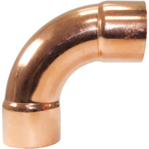 NDL N-2063 Codo de 90 grados giro Largo 1-5/8pulg Accesorios de tuberia de cobre C x C Conexiones soldadas para aplicaciones de refrigeracion, aire acondicionado y plomeria Tuberia de cobre ACR