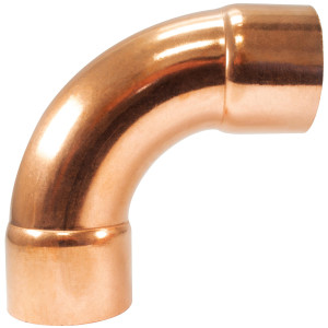 NDL N-2072 Codo de 90 grados giro Largo 2-1/8 pulg Accesorios de tuberia de cobre CxC Conexiones soldadas para aplicaciones de refrigeracion, aire acondicionado y plomeria Tuberia de cobre ACR