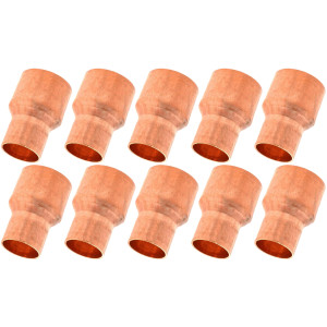Appli Parts AP-R038014B10 Reductor de Cobre de 3/8x1/4 pulg Conexiones CxC soldadas para aplicaciones de refrigeracion, aire acondicionado y plomeria Tuberia de cobre ACR y Tipo L(10xBolsa)