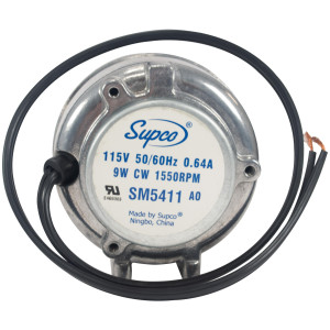 Supco SM5411 Condenser Motor 9 W, 120 V,  50-60 Hz, CWOSE 1500rpm Shaft 1/4 in threaded 1/2 in Shaft Lenght UL SM5411 Replaces: 5411