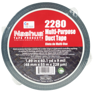  Nashua 2280 Tape/Cinta Multiuso para Ducteria,48 mm x 55 m, Negro, 9 Mil, Certificado UL