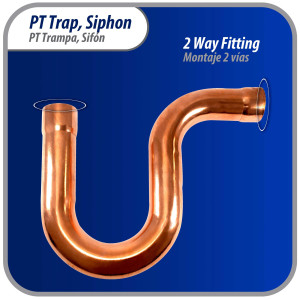 Appli Parts AP-PT138 1-3/8 in Wrot Copper Suction P-Trap ODF CxC connections for refrigeration, air conditioning and plumbing applications ACR and Type L copper pipe