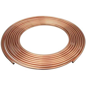 IUSA 1/4inX100ft Tubo de Cobre Flexible, 1/4 pulg  x 30 m, Tipo ACR