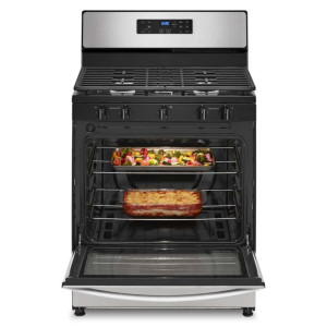 Whirlpool WFG505M0MS 5.1cu. ft. Estufa a gas independiente con estufa de borde a borde Whirlpool WFG505M0MS 5.1cu. ft. Estufa a gas independiente con estufa de borde a borde