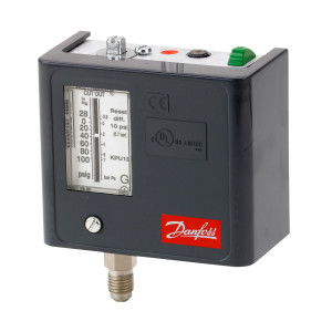 Danfoss 060-5232 KPU1B Low Pressure Switch, 28 inHg to 100 psi, SPDT, Manual Reset, 1/4 in Male Flare Connection